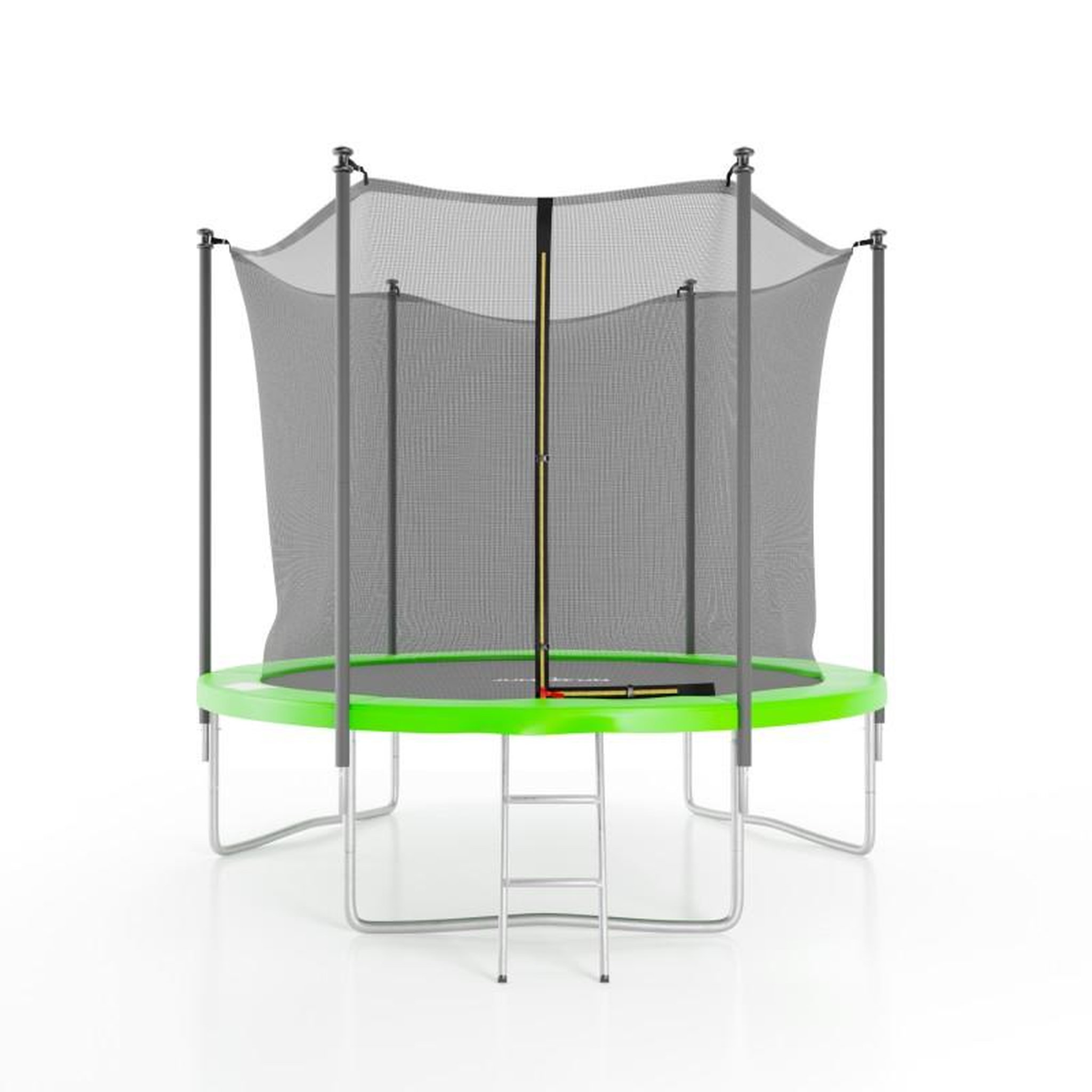 Voir la diapositive 1 : JUMP4FUN Trampoline de jardin ø244 cm- 8FT- Filet intérieur, Matelas de protection et Echelle