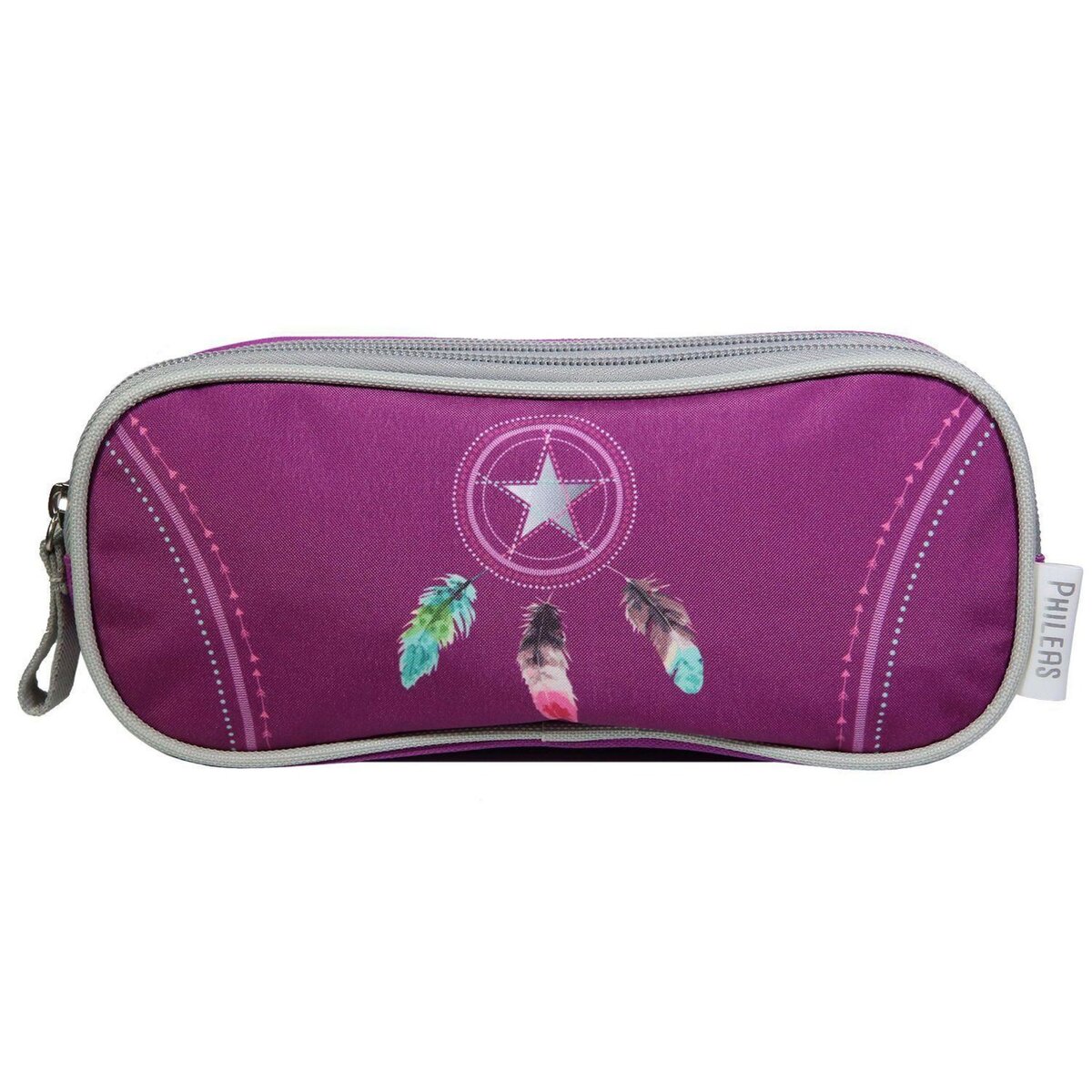 Bagtrotter BAGTROTTER Trousse scolaire 2 compartiments Phileas Attrape Rêve Plumes Violette