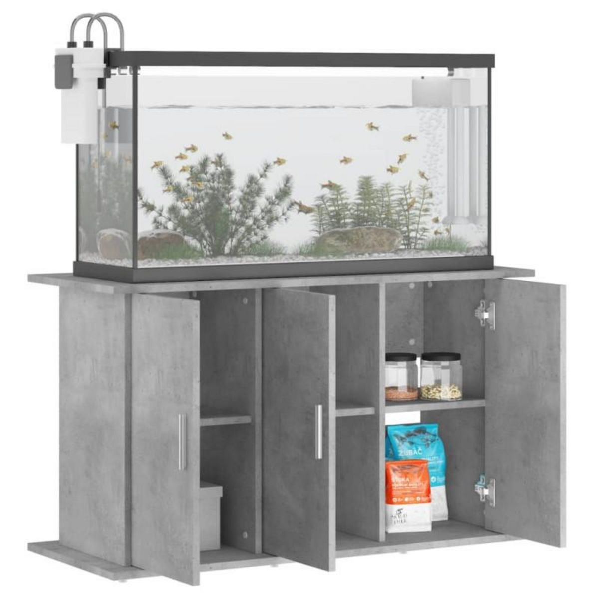 VIDAXL Support pour aquarium gris béton 101x41x58 cm bois d ingénierie