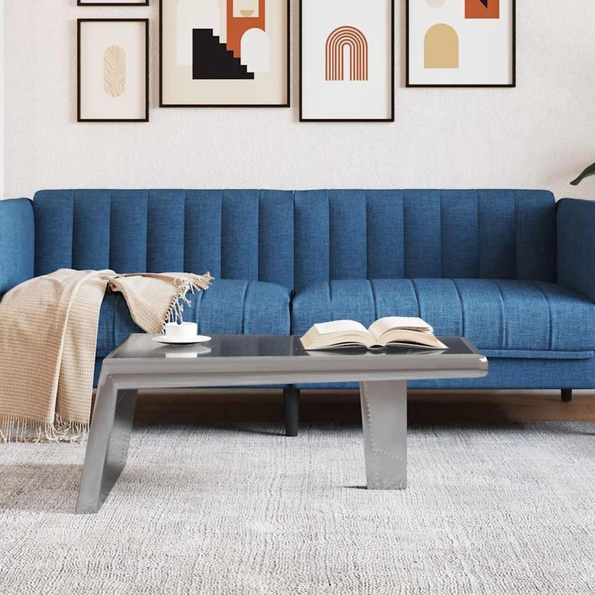 VIDAXL Table basse Aviator Style d'avion vintage Aluminium