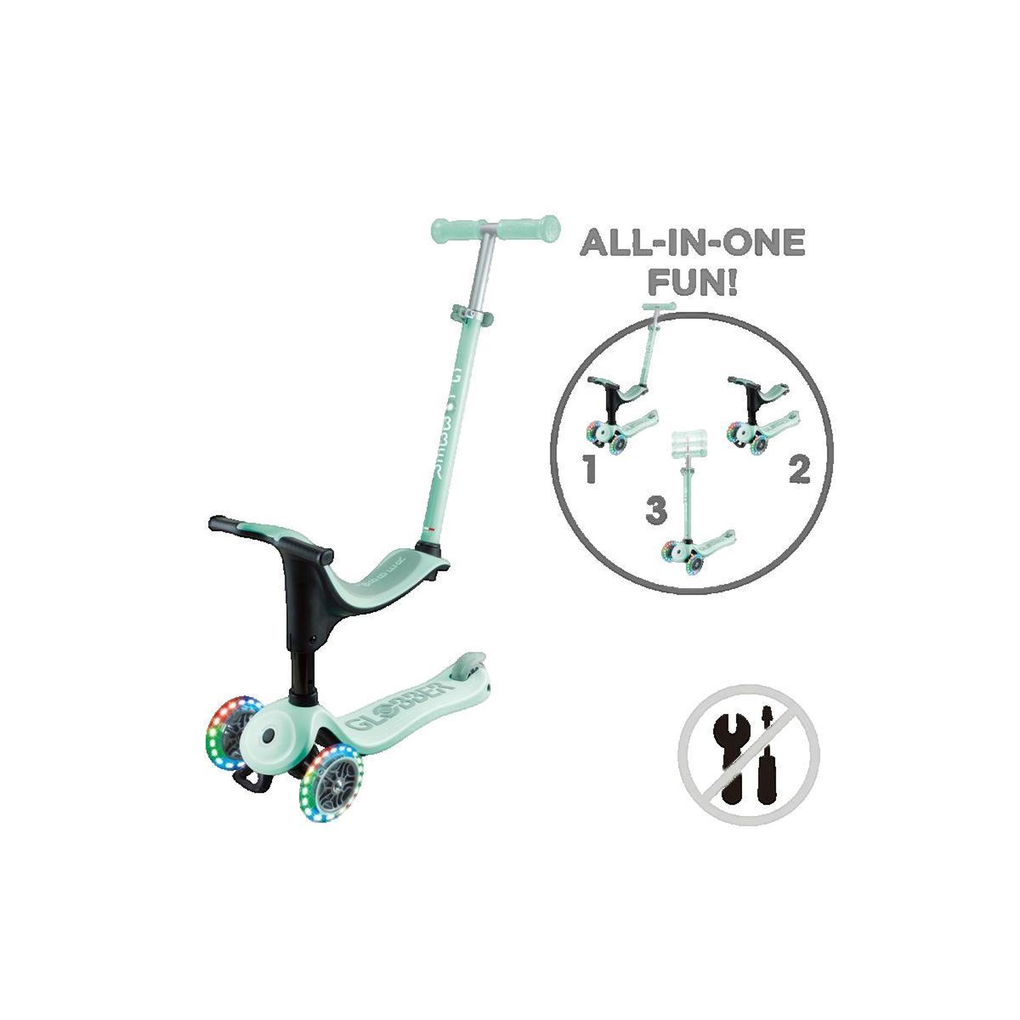 Voir la diapositive 2 : GLOBBER Trottinette Globber GO-UP SPORTY LIGHTS menthe