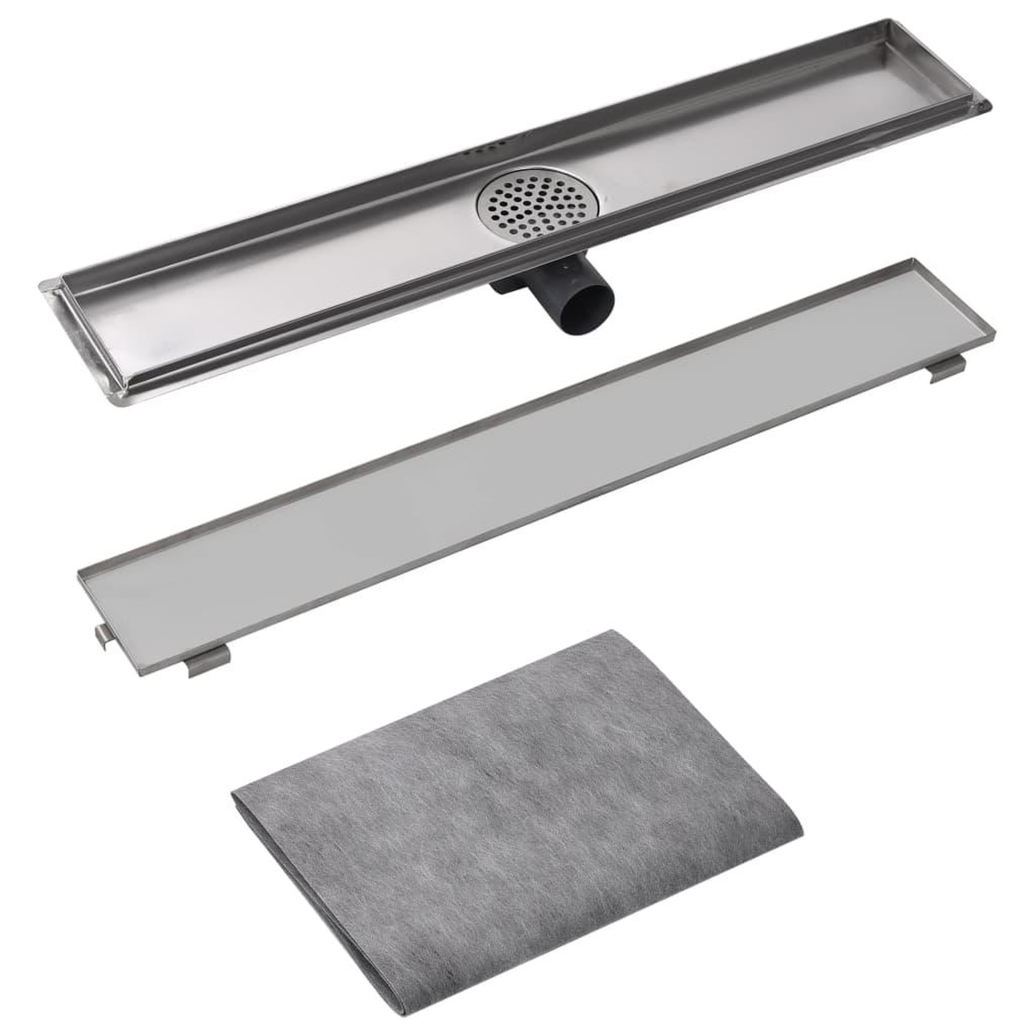Voir la diapositive 4 : VIDAXL Drain de douche lineaire 730 x 140 mm Acier inoxydable