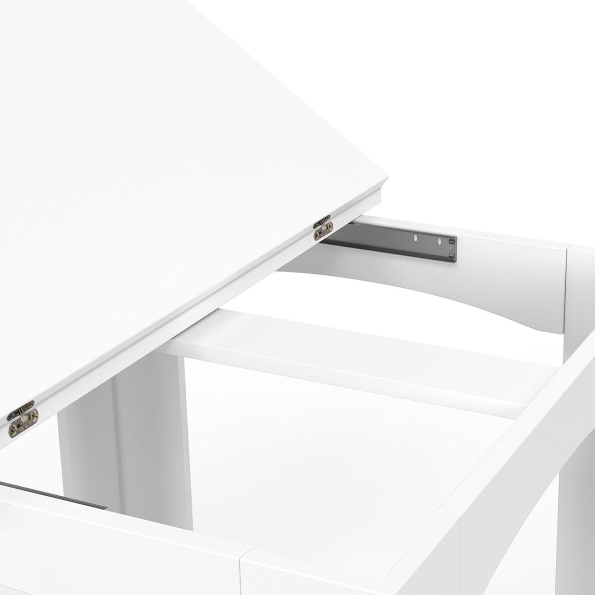 Voir la diapositive 6 : ID MARKET Table à manger extensible rectangle dona 4-8 personnes blanche 80-160 cm