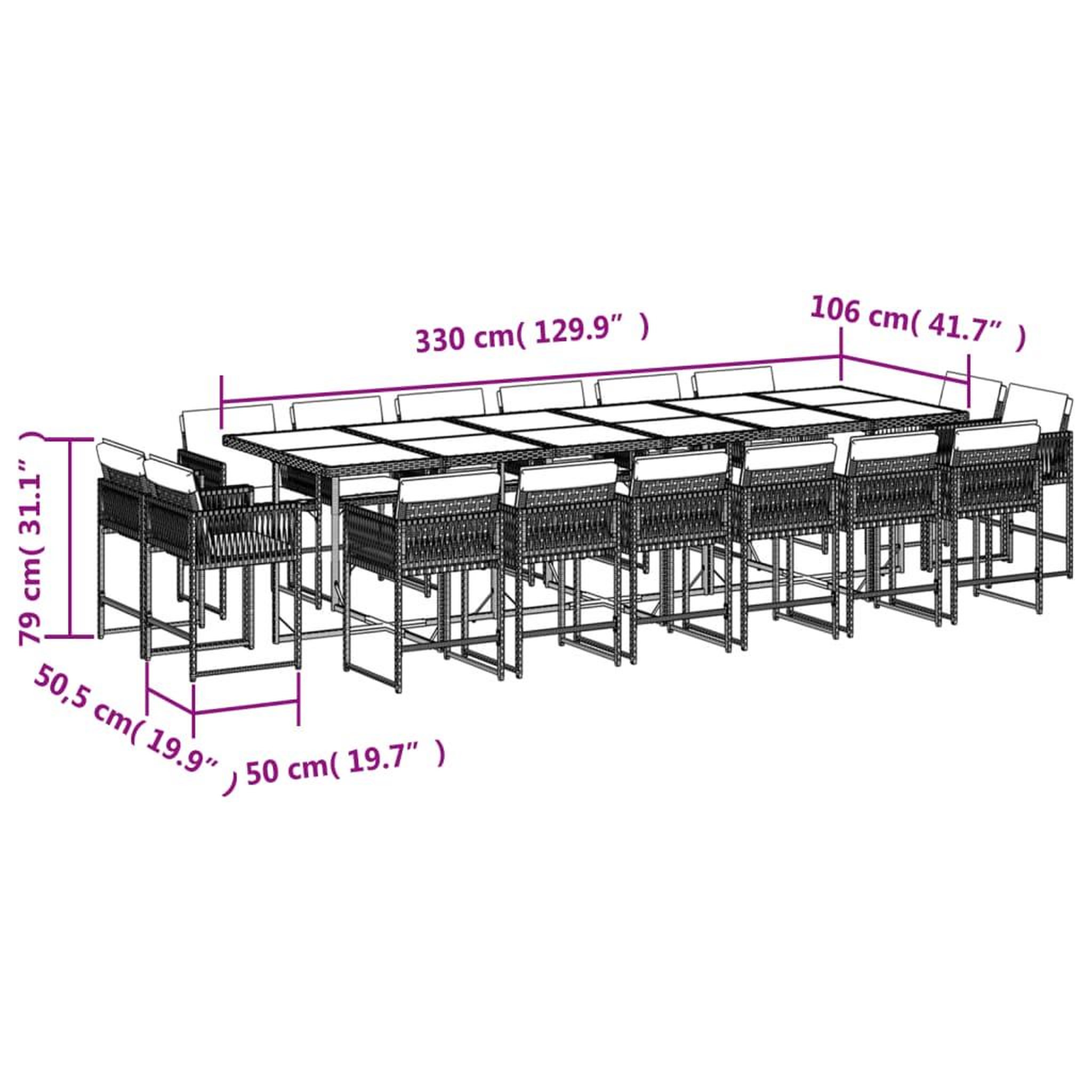 Voir la diapositive 6 : VIDAXL Ensemble a manger de jardin et coussins 17 pcs marron rotin
