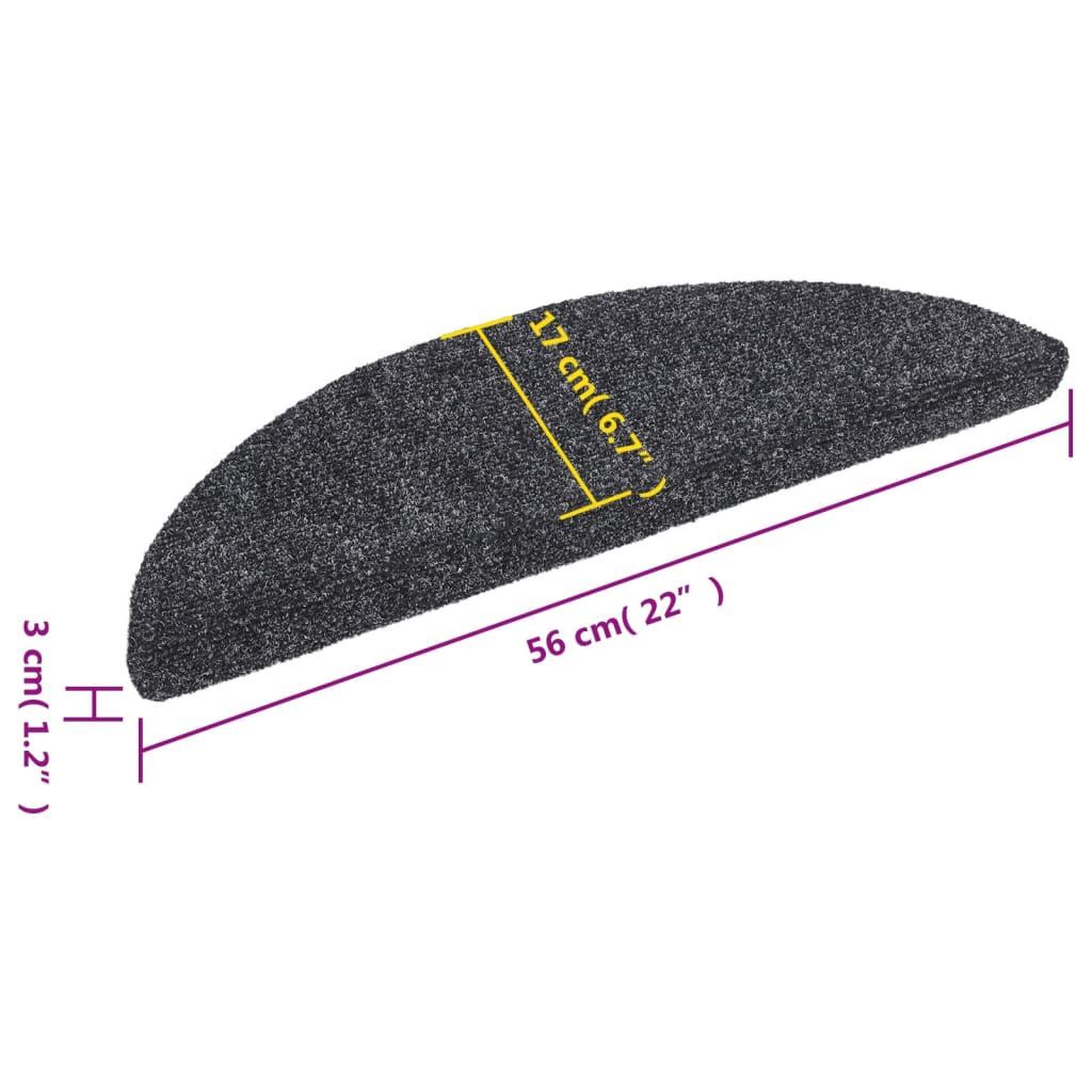 Voir la diapositive 6 : VIDAXL Tapis autoadhesifs de marches 5 pcs Gris fonce 56x17x3 cm
