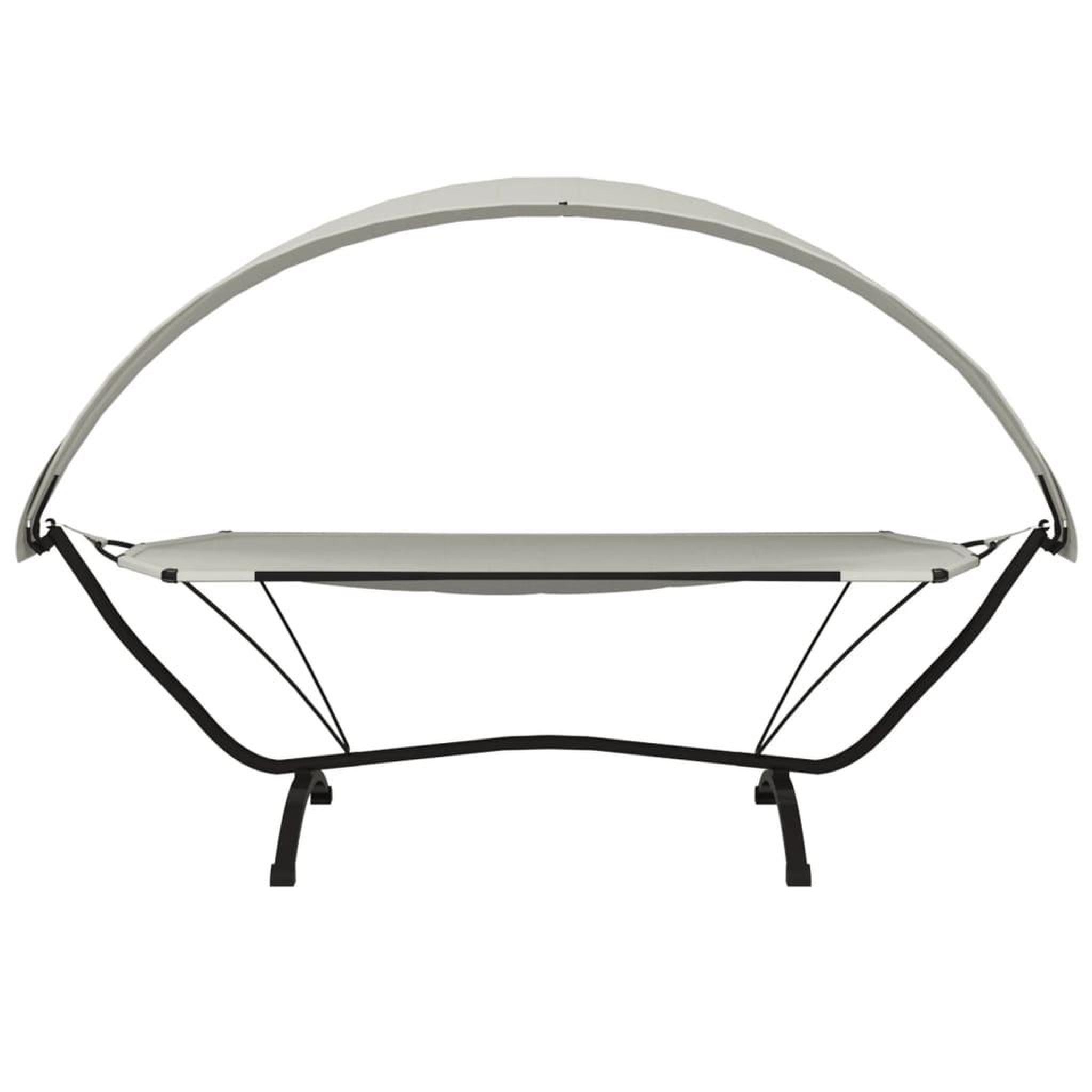 Voir la diapositive 3 : VIDAXL Lit de repos d'exterieur et auvent Creme Acier et tissu Oxford