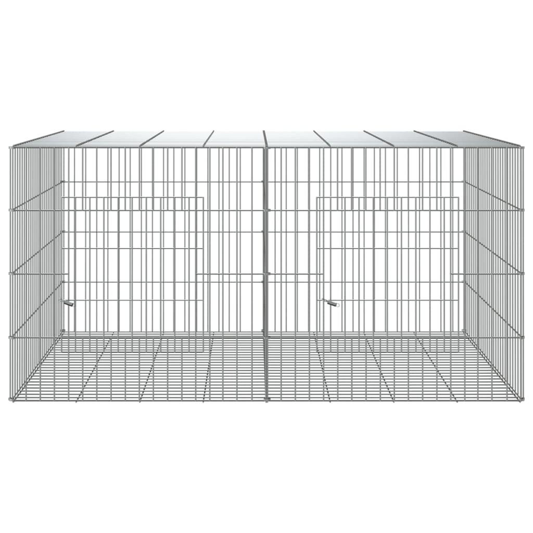Voir la diapositive 3 : VIDAXL Cage a lapin 2 panneaux 110x79x54 cm Fer galvanise