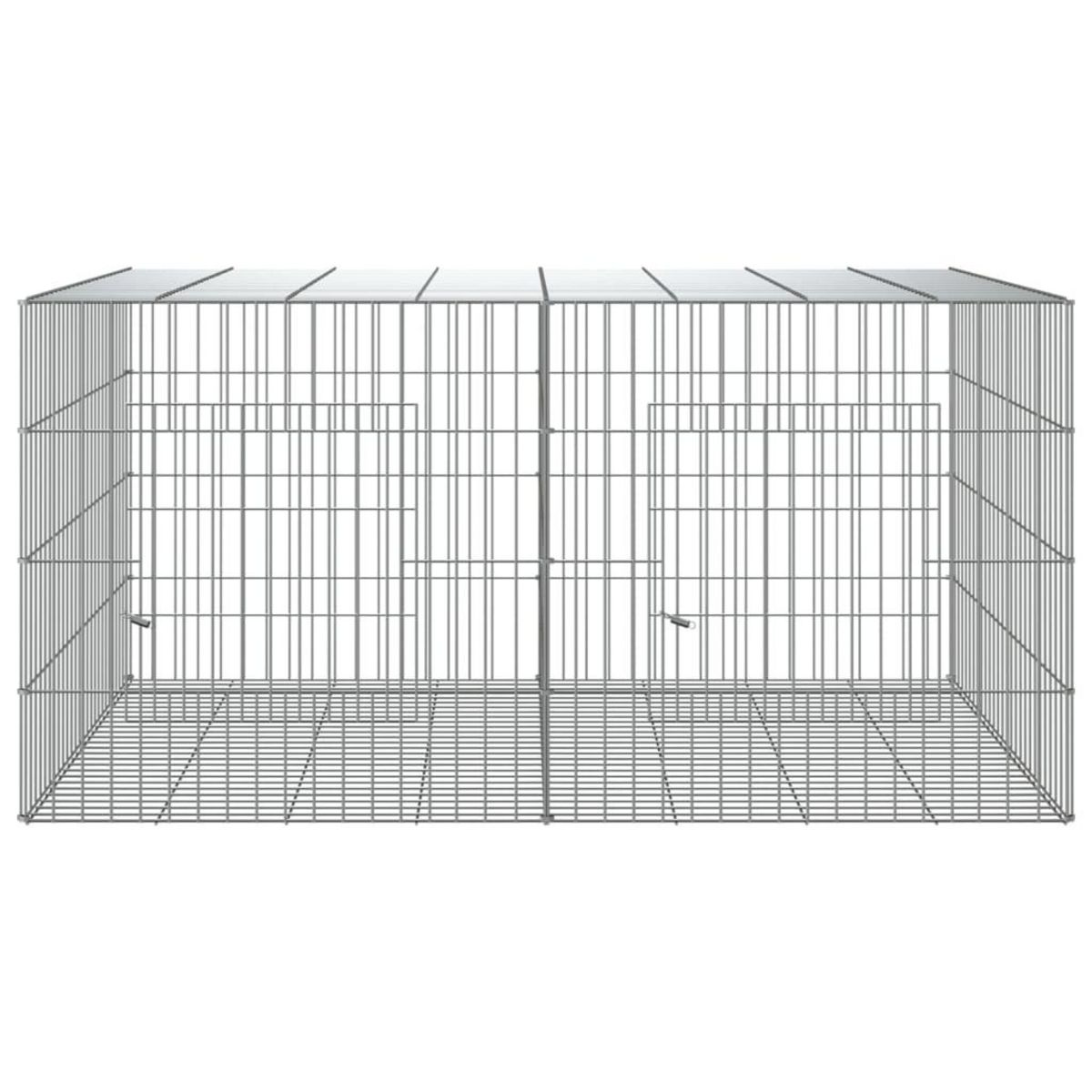 VIDAXL Cage a lapin 2 panneaux 110x79x54 cm Fer galvanise