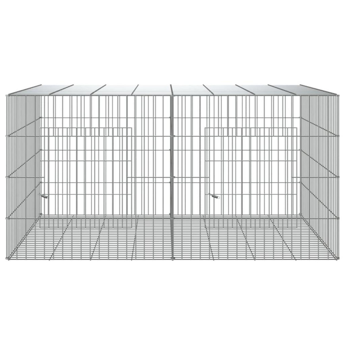 VIDAXL Cage a lapin 2 panneaux 110x79x54 cm Fer galvanise