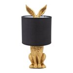OSTARIA Lampe lapin doré abat-jour noir