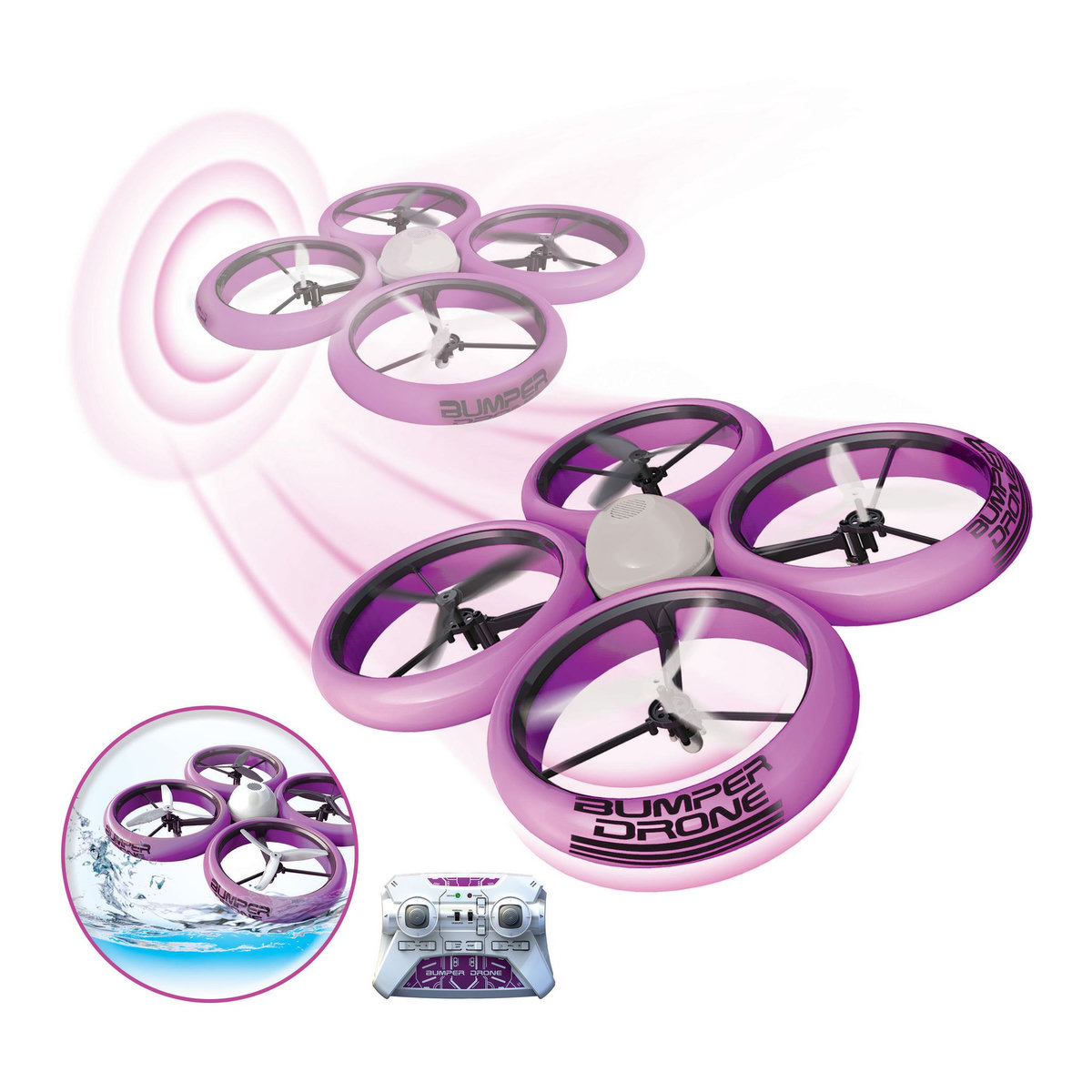 SILVERLIT Bumper Drone radiocommandé violet 2.4 GHz - utilisation extérieure
