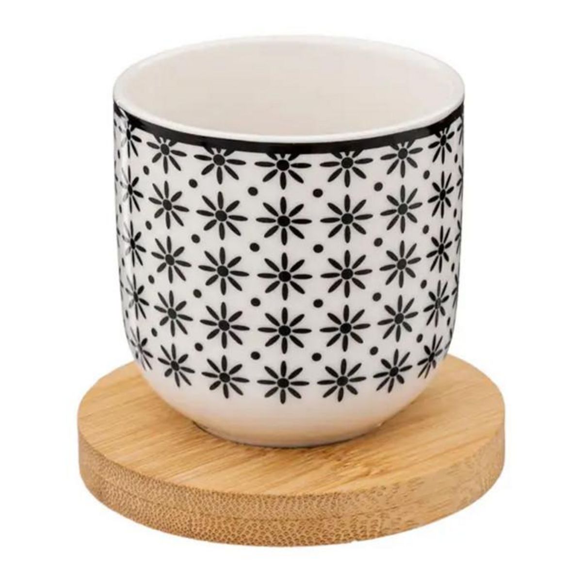 Paris Prix Lot de 4 Tasses à Café  Bohemia  10cl Noir & Blanc