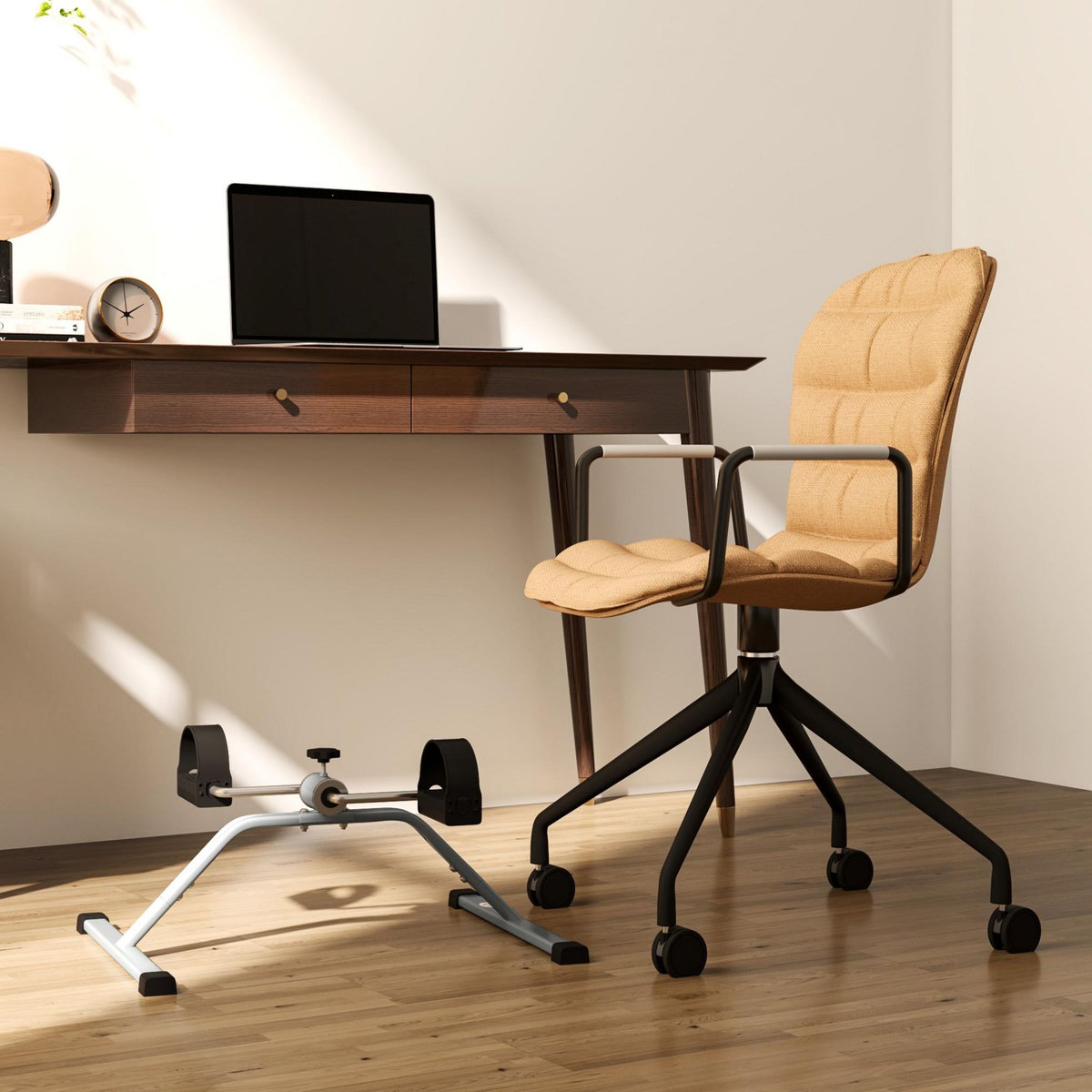 HOMCOM Mini vélo d'appartement résistance réglable acier gris PP noir