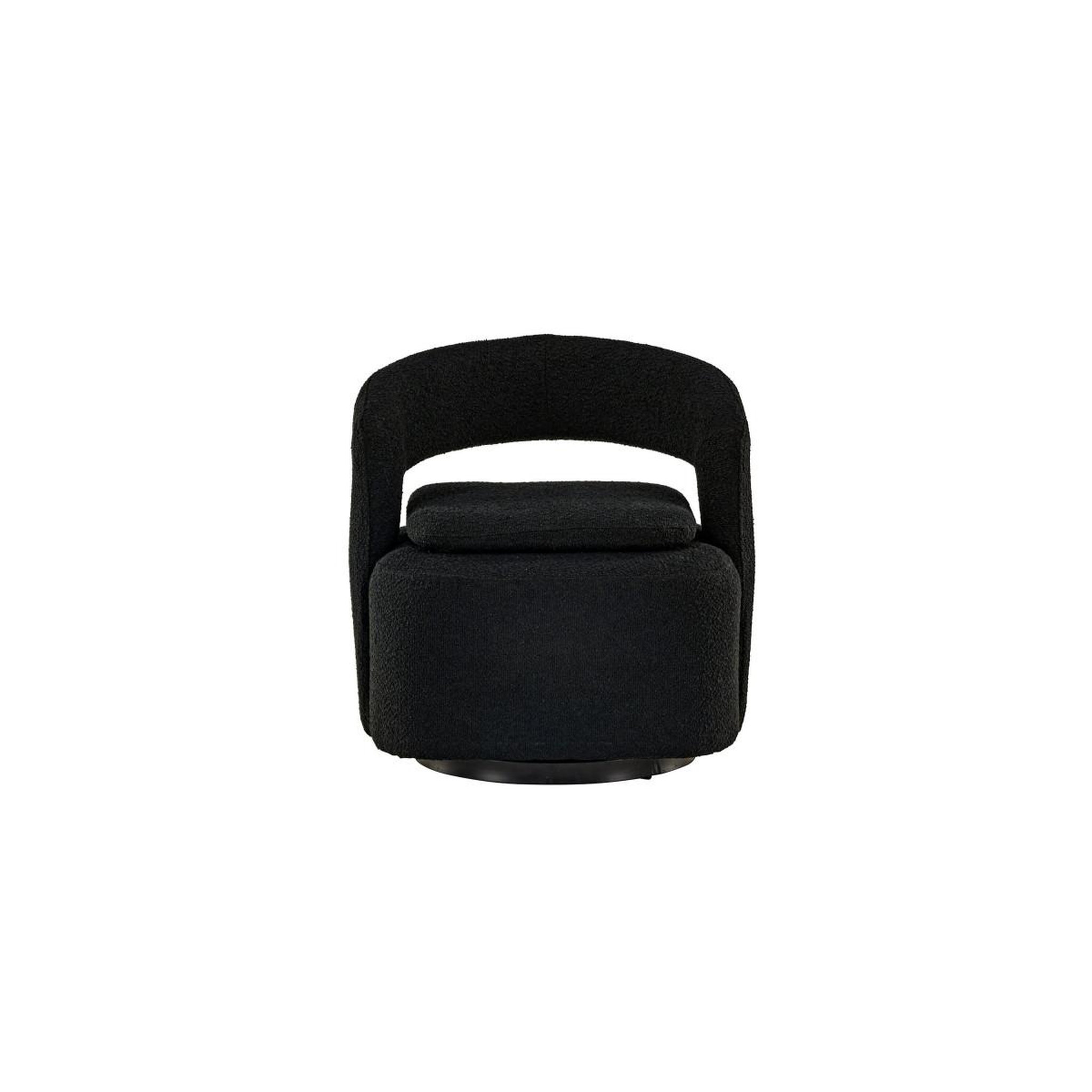 Voir la diapositive 2 : Paris Prix Fauteuil design bouclette  laurel  75cm noir