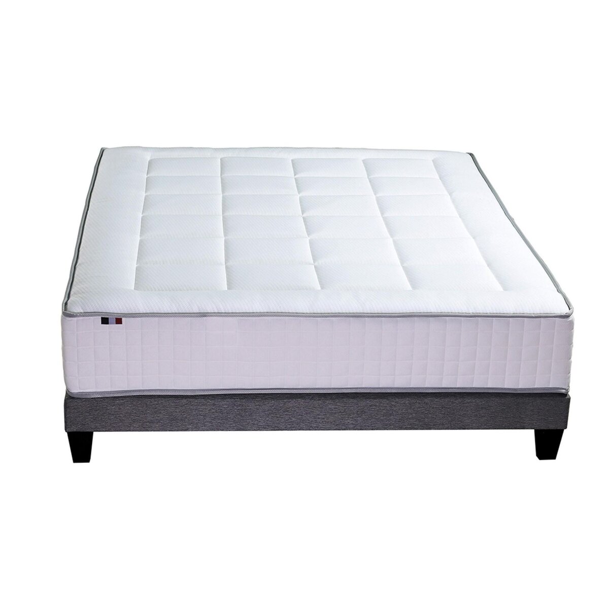 IDLITERIE Ensemble matelas BELLAGIO et sommier, ferme, accueil mémoire de forme