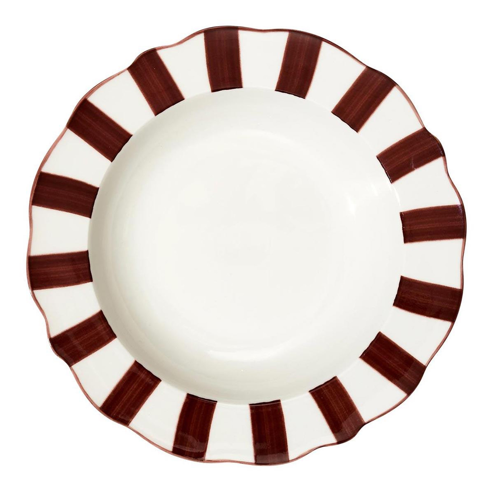 COOK CONCEPT Lot de 6 assiettes creuses  cleo  20cm bordeaux & blanc