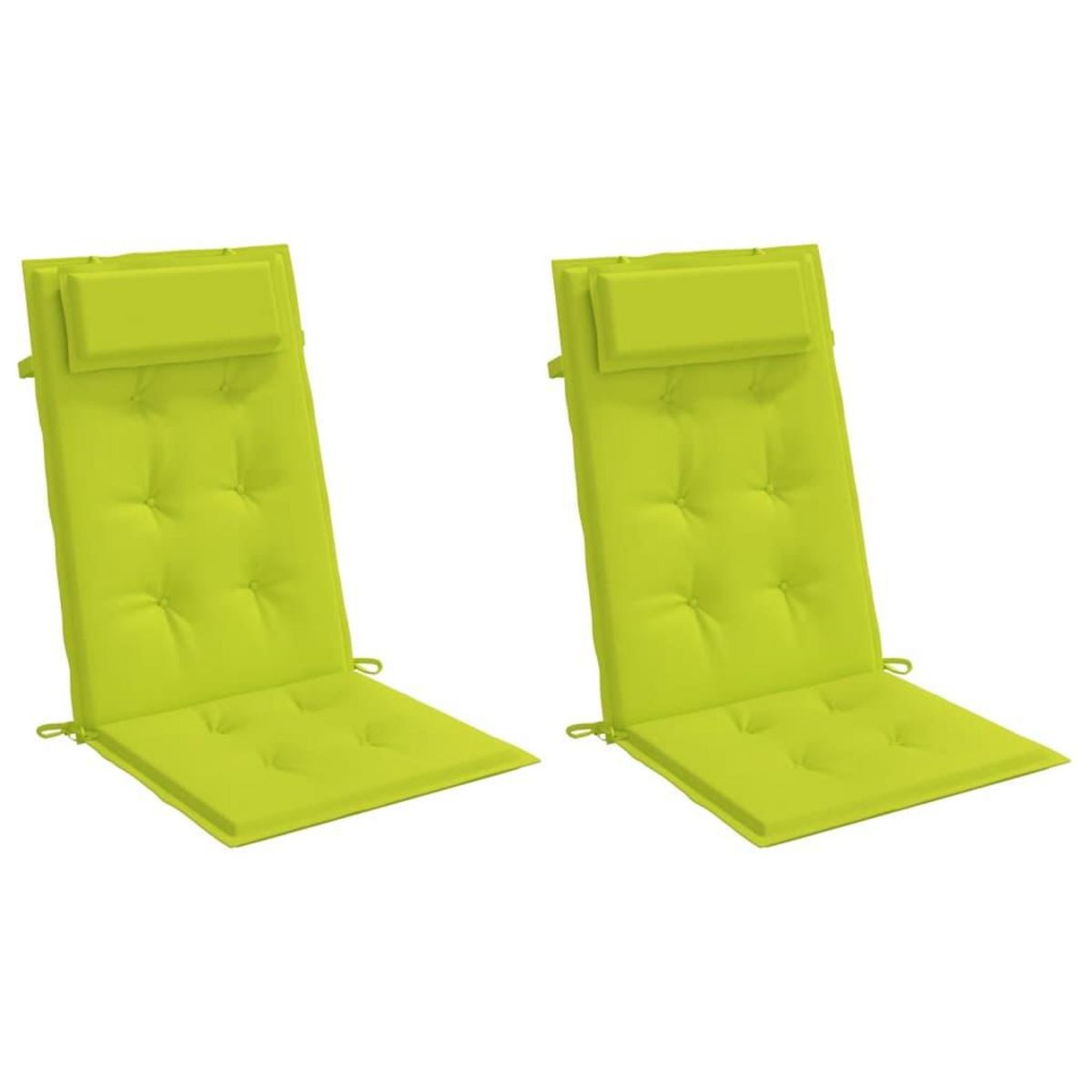VIDAXL Coussins de chaise a dossier haut lot de 2 vert vif