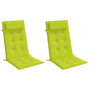 Voir la diapositive 3 : VIDAXL Coussins de chaise a dossier haut lot de 2 vert vif