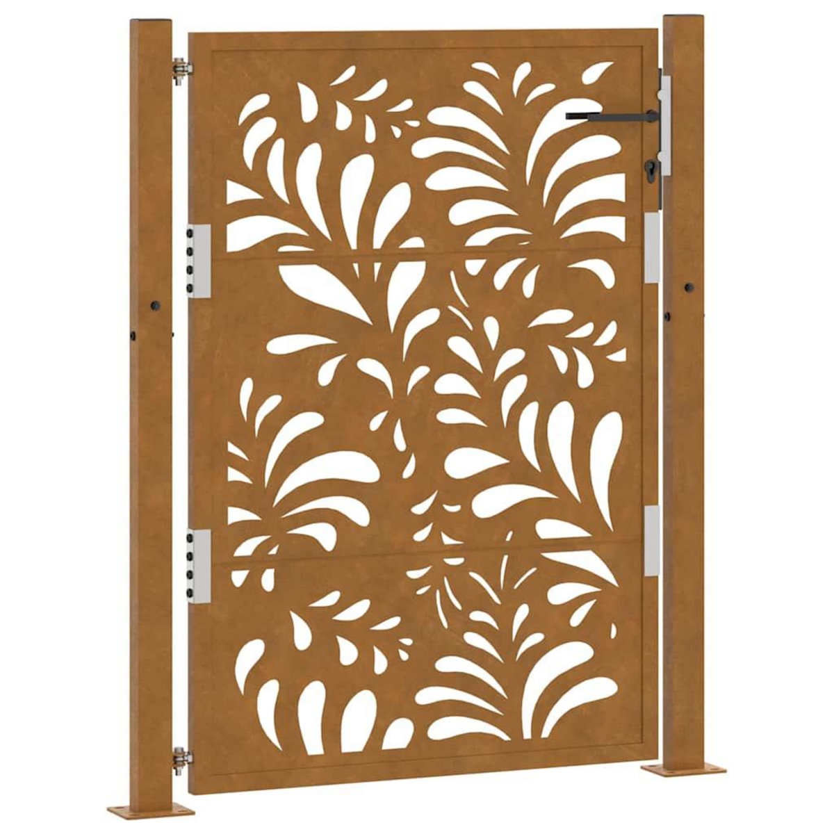 VIDAXL Porte de jardin acier resistant aux intemperies design vagues