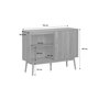 Voir la diapositive 4 : SWEEEK Buffet de rangement décor bois de noyer. 2 portes coulissantes. buffet haut. vaisselier. L 115 x l 39.5 x H 90cm - Linear