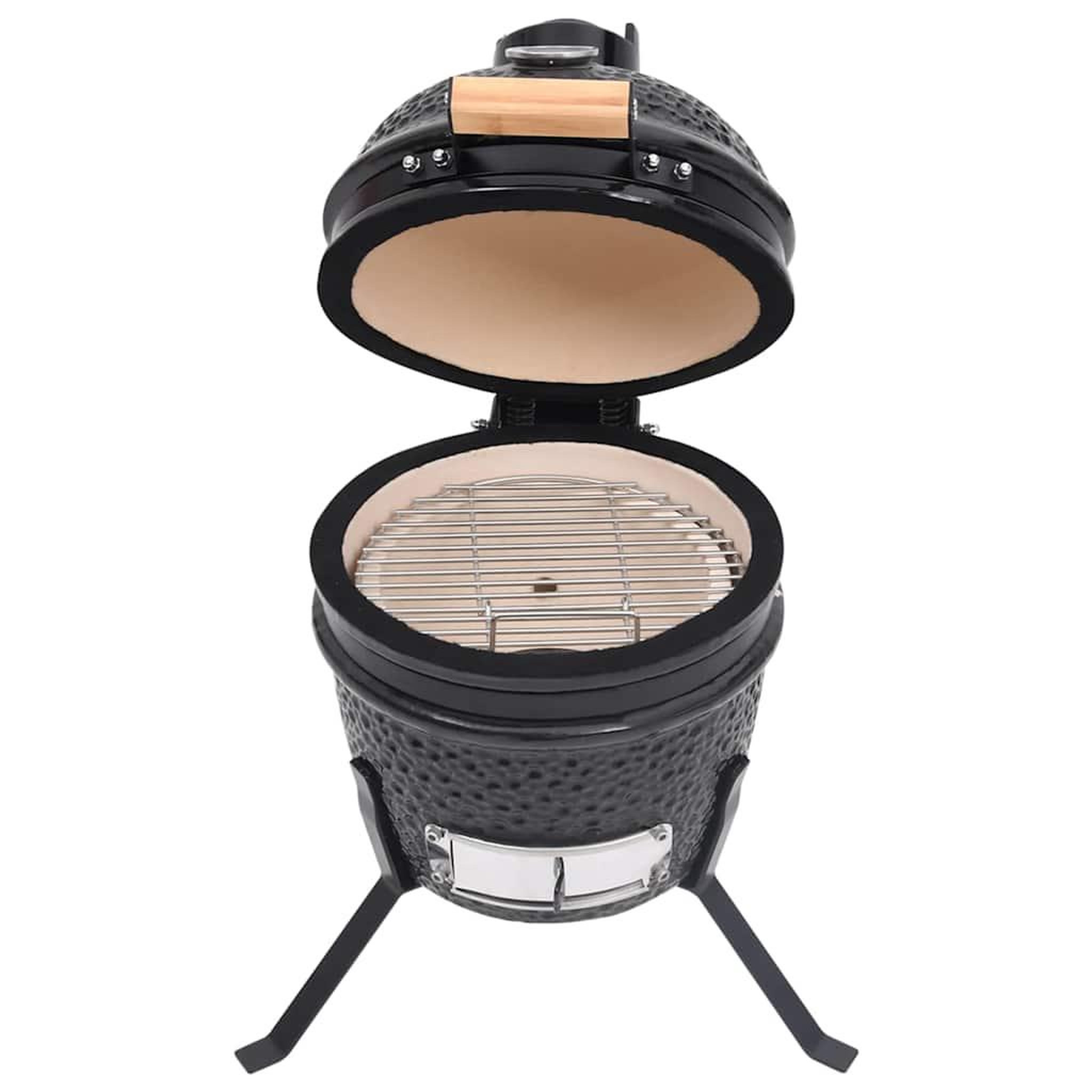 Voir la diapositive 2 : VIDAXL Barbecue a fumoir Kamado 2-en-1 Ceramique 56 cm Noir