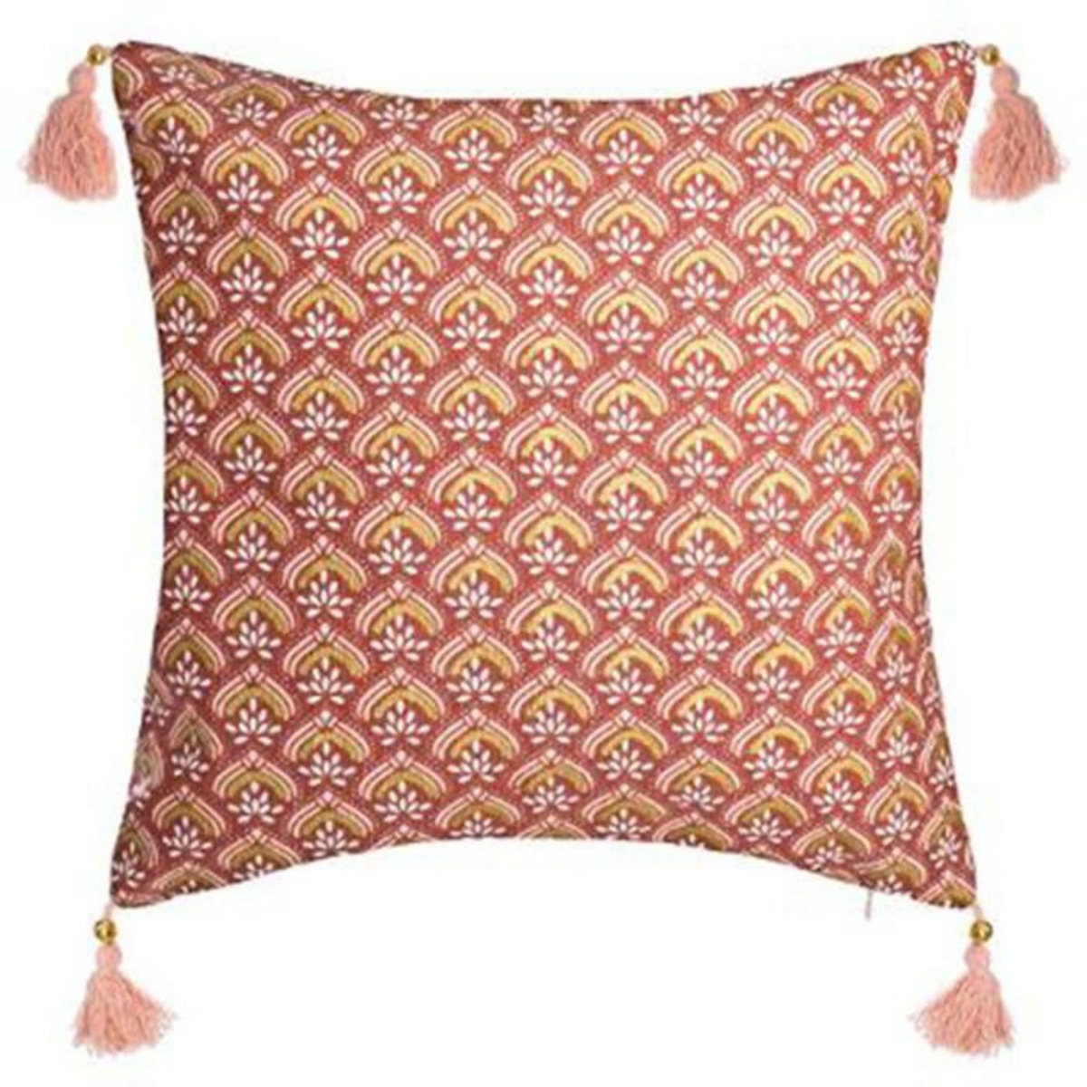 ATMOSPHERA Housse de Coussin Imprimé  Hindou  40x40cm Rouge