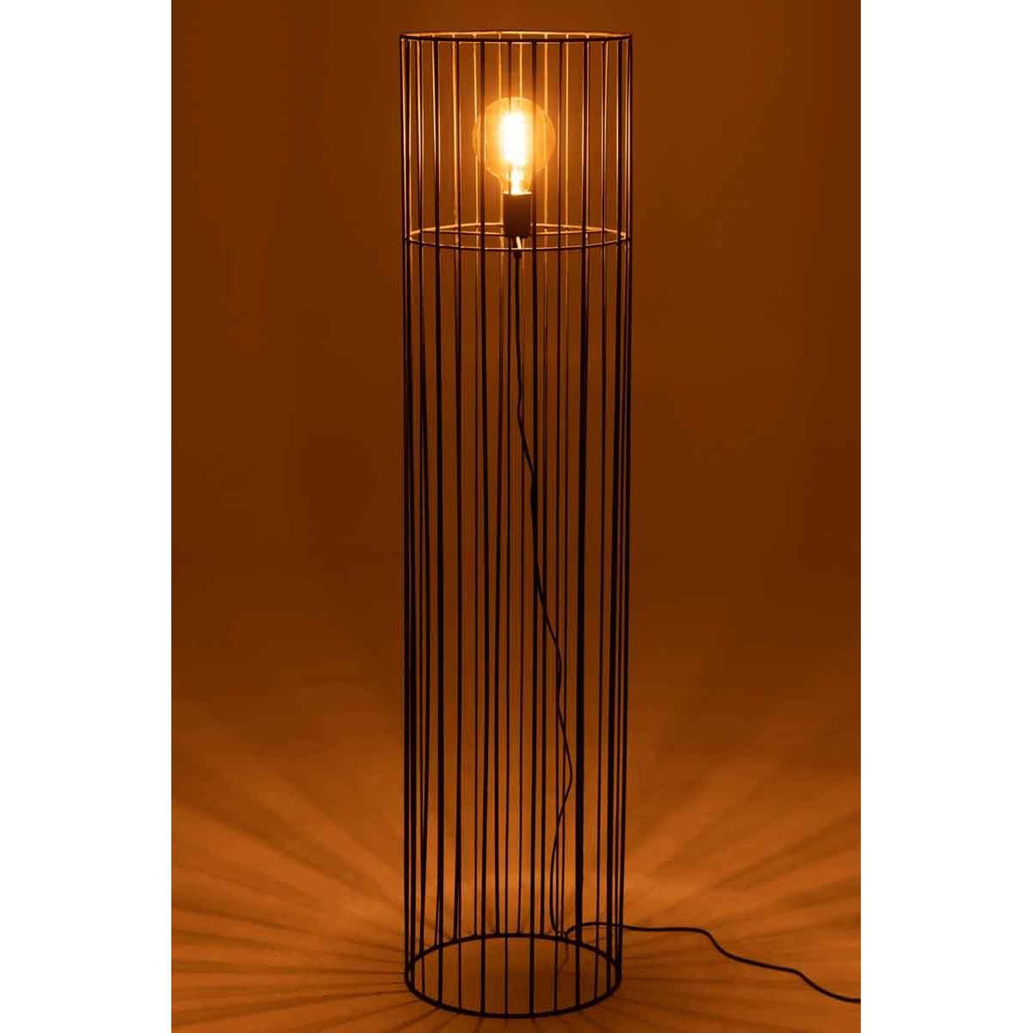 Voir la diapositive 3 : J-LINE Lampadaire sur Pied en Métal  Cylindre  59cm Noir