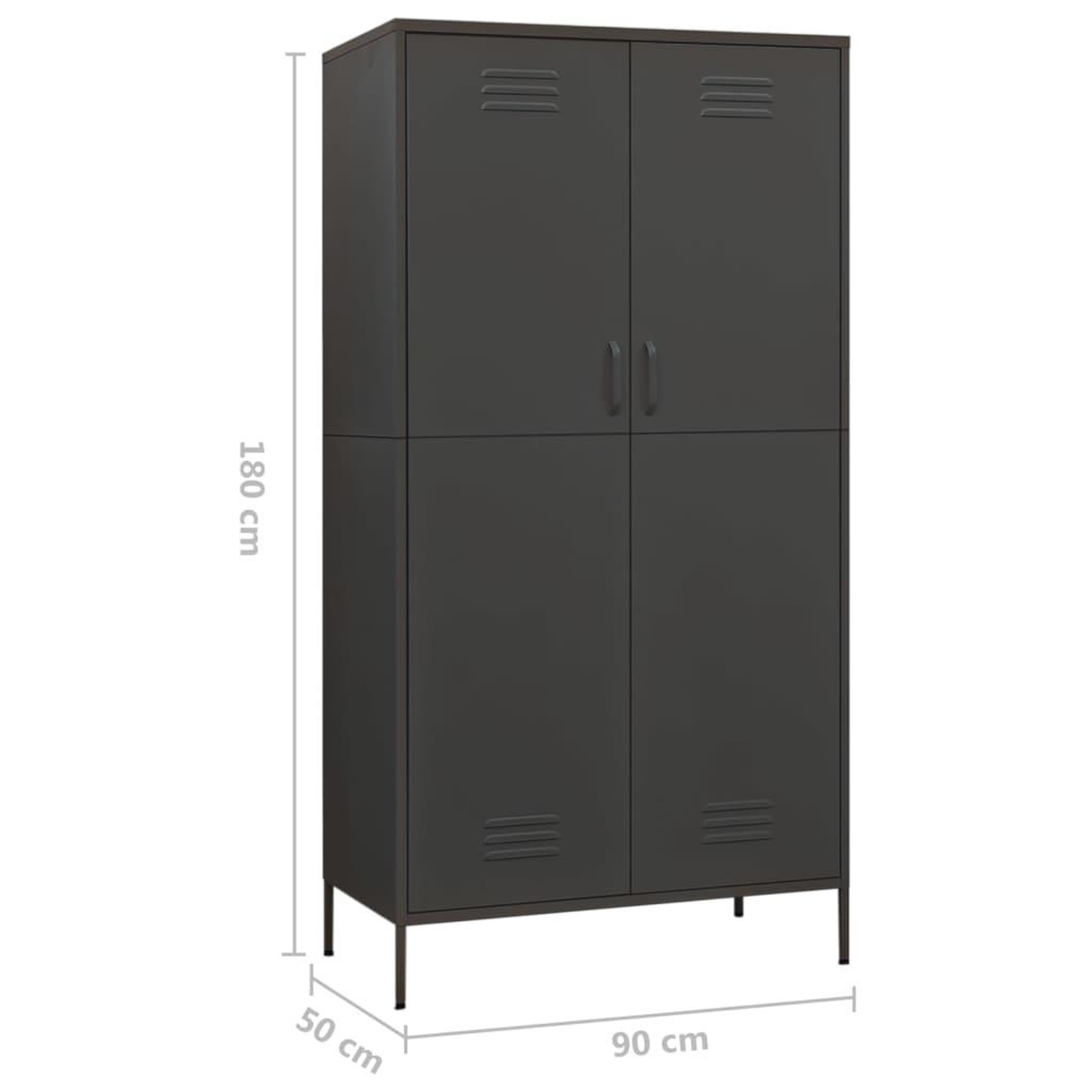 Voir la diapositive 6 : VIDAXL Garde-robe Anthracite 90x50x180 cm Acier