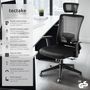 Voir la diapositive 2 : tectake Fauteuil de bureau forme ergonomique avec soutien lombaire et appuie-tête réglables noir