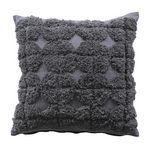 Paris Prix Coussin Déco Tufté  Bundi  40x40cm Gris Foncé