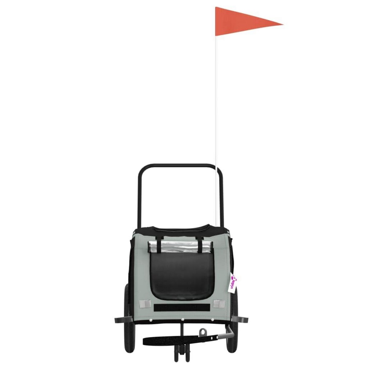 VIDAXL Remorque de velo pour animaux de compagnie gris et noir