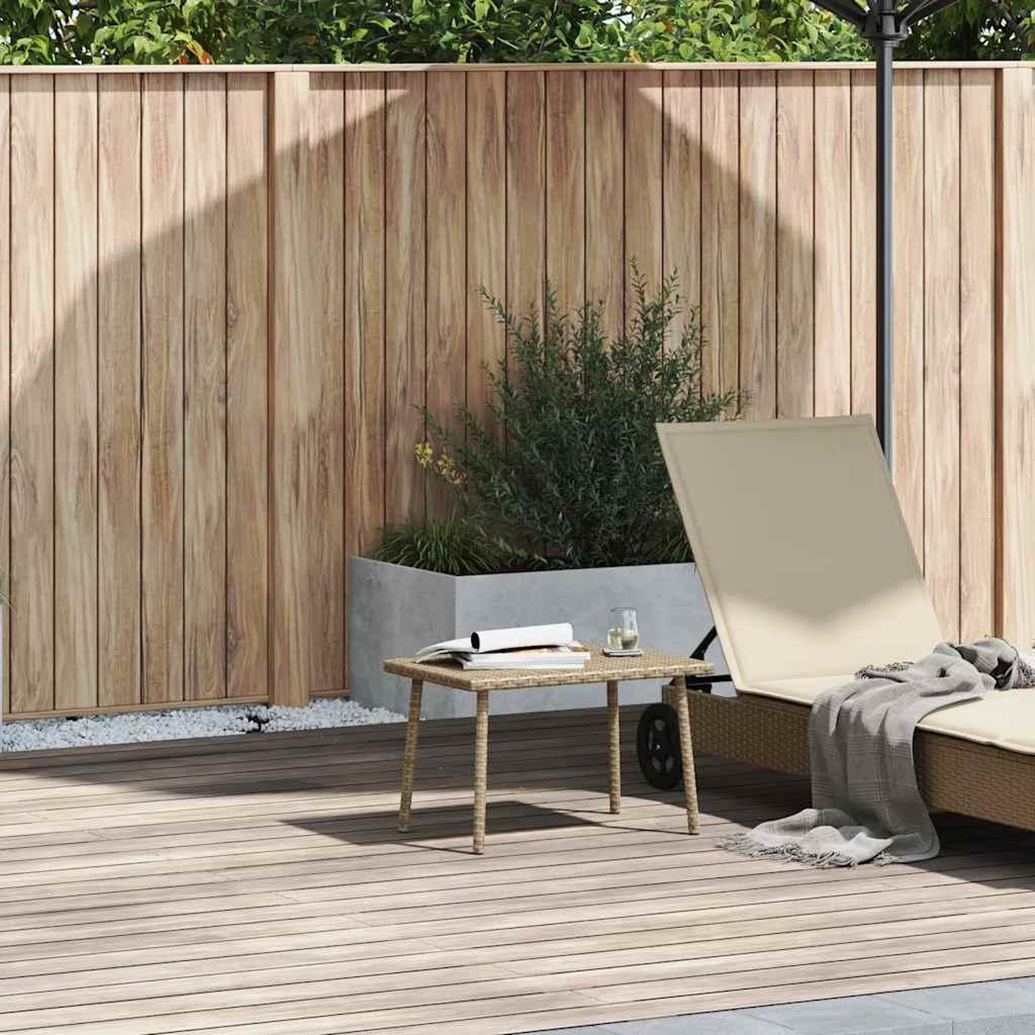 Voir la diapositive 2 : VIDAXL Table basse de jardin rectangulaire beige 60x40x37 cm rotin