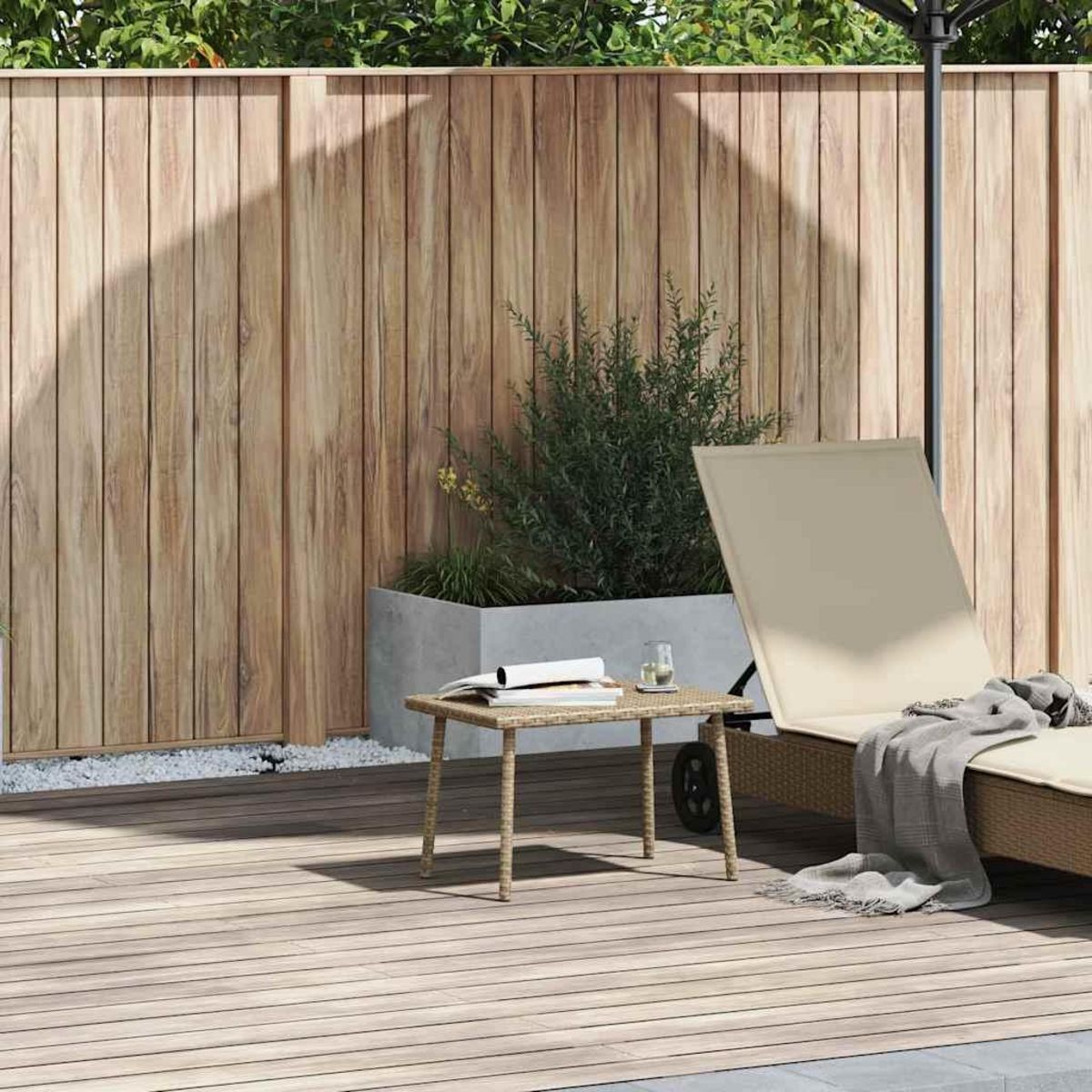VIDAXL Table basse de jardin rectangulaire beige 60x40x37 cm rotin
