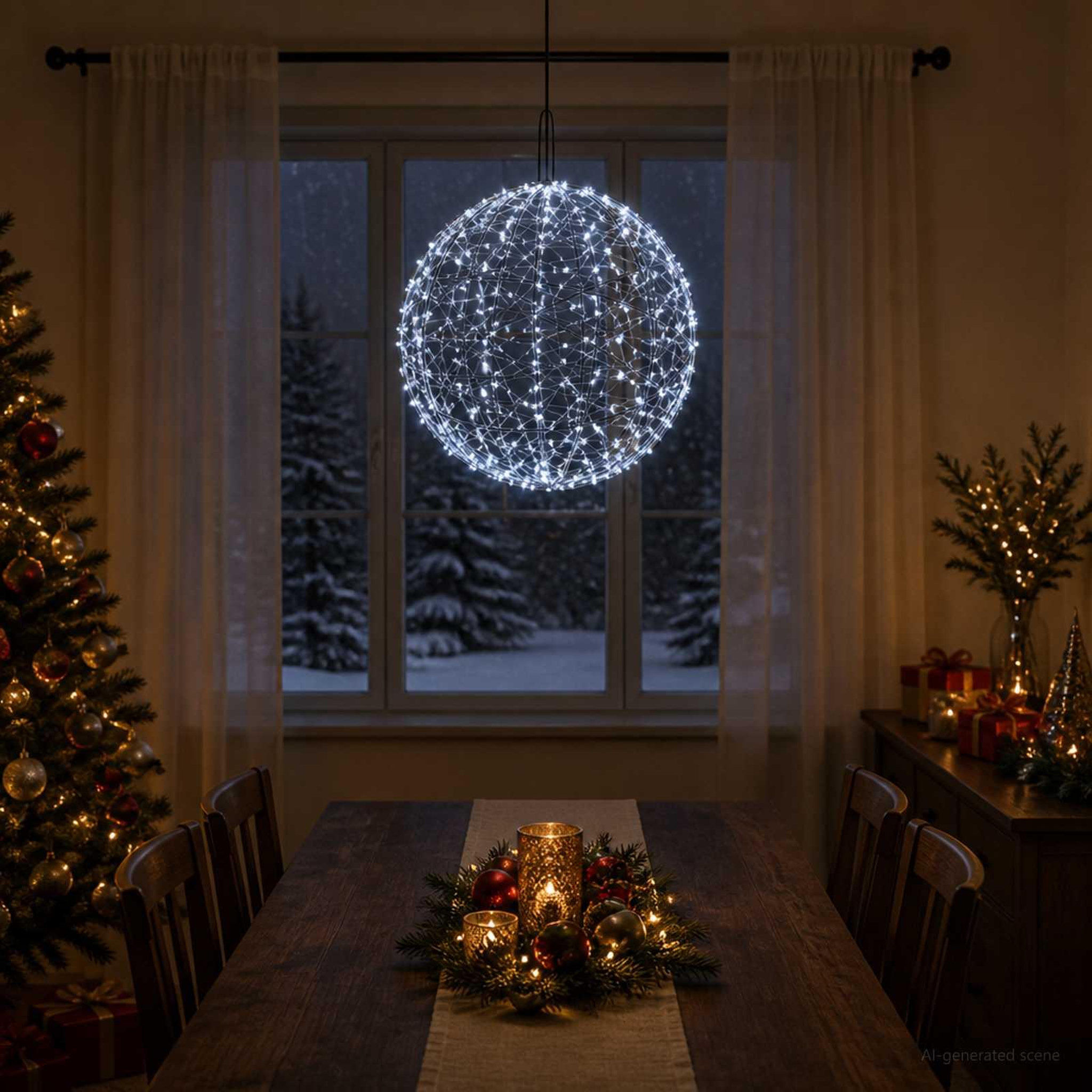 Voir la diapositive 4 : VIDAXL Lumiere de finial de Noël 950 LED Blanc froid Ø 60 x 63 cm