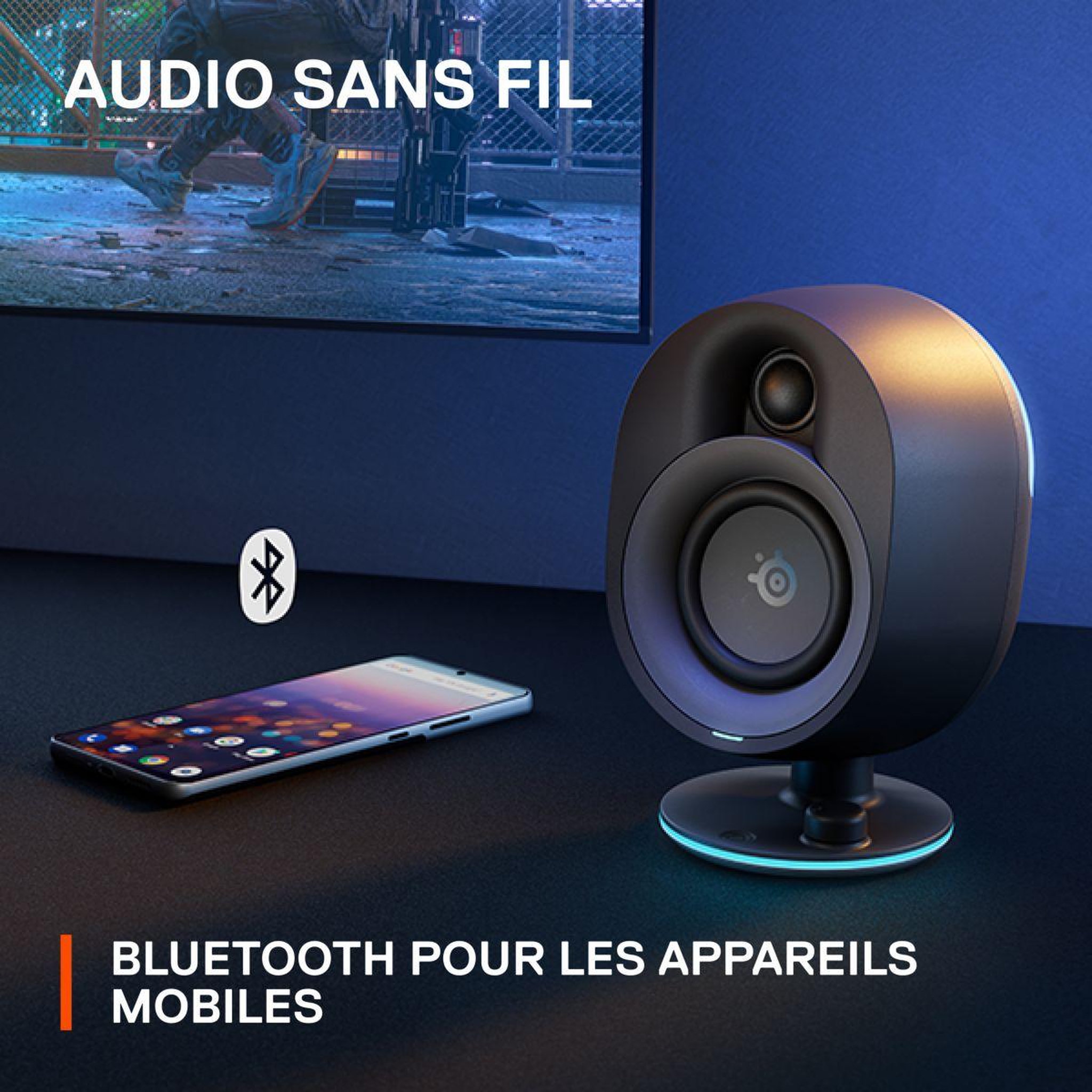 Voir la diapositive 5 : STEEL SERIES Enceinte pc arena 7 - black