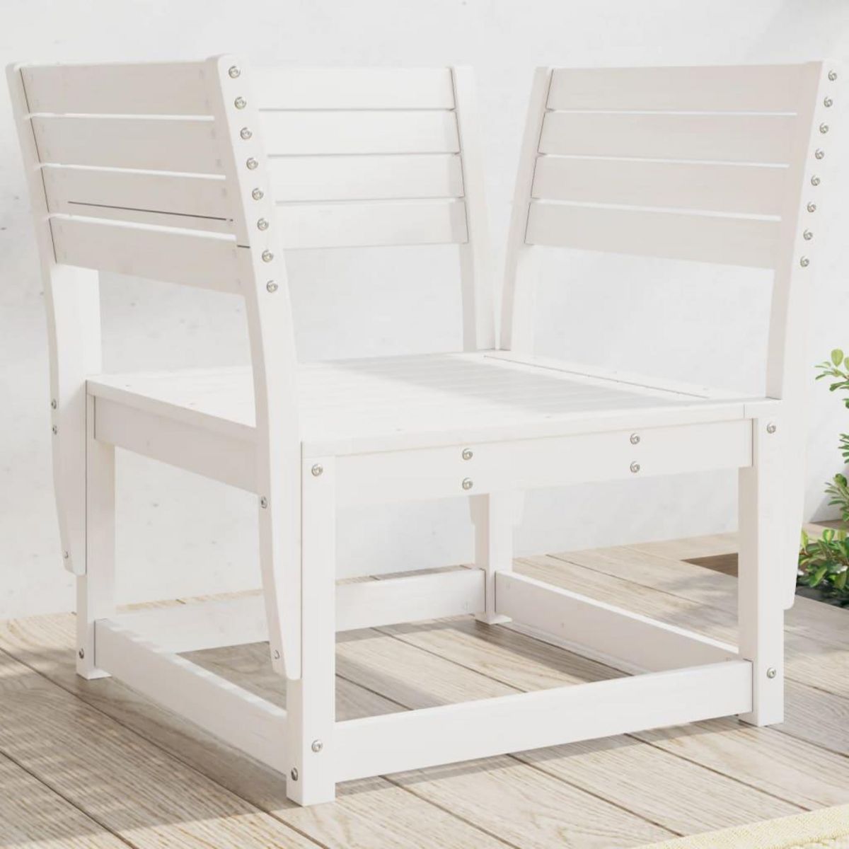 VIDAXL Chaise de jardin blanc bois massif de pin