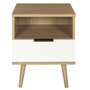Voir la diapositive 1 : The Home Deco Factory Table de chevet Sven avec 1 tiroir - L. 35 x H. 49 cm - Bois et Blanc