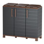 Voir la diapositive 1 : ART PLAST Abri Poubelles 3 Sacs Anthracite - Armoire Cache Poubelle de Tri Sélectif 102 x 37 x 90 cm Terrasse, Restaurant Art Plast