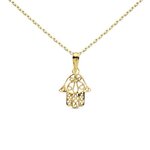 L'ATELIER D'AZUR Collier - Pendentif Or 18 Carats 750/000 Main de Fatma - Chaine Dorée