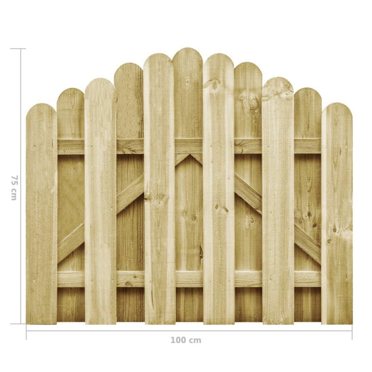 VIDAXL Portail de jardin bois de pin impregne 100x75 cm
