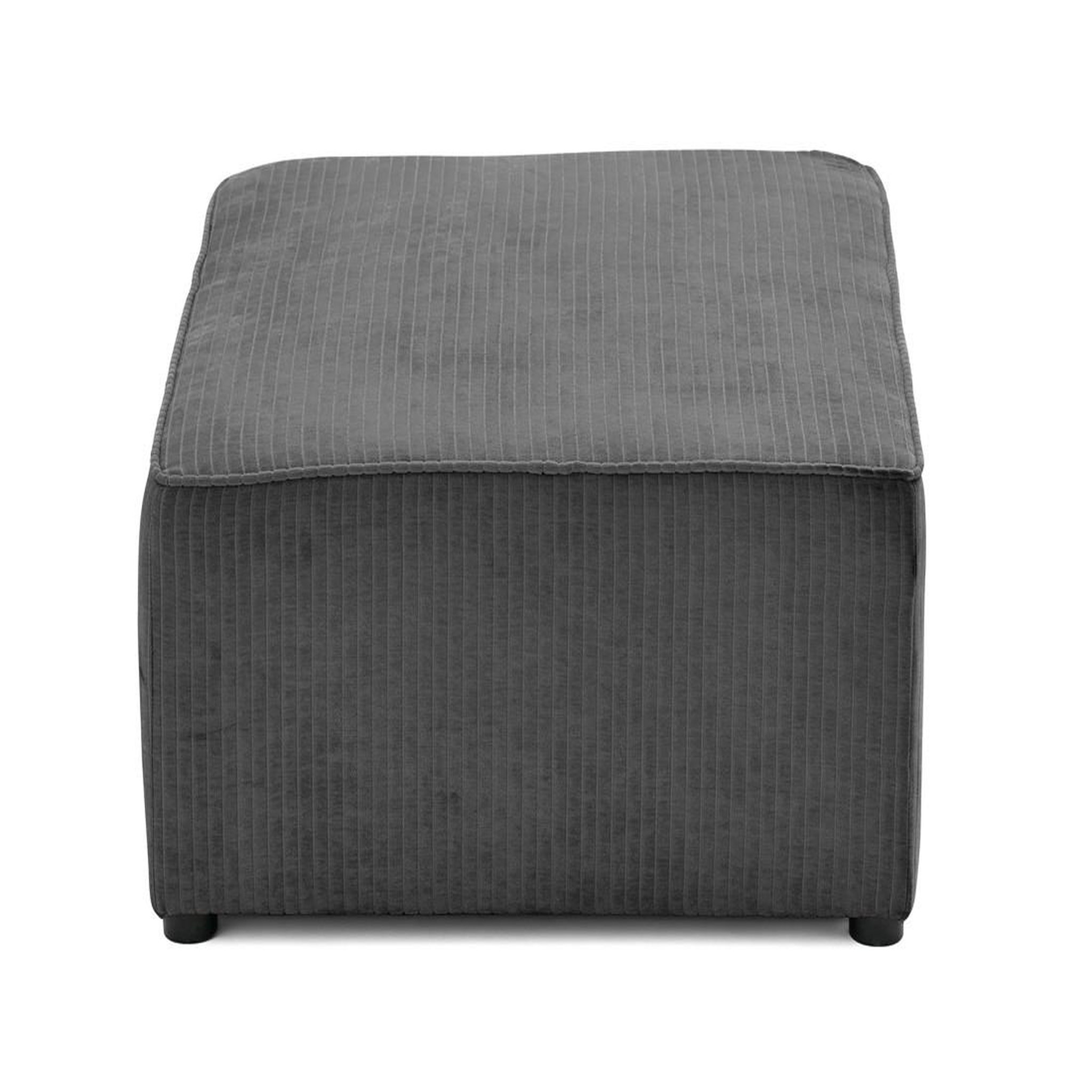 Voir la diapositive 4 : BEST MOBILIER Topaze - pouf - en velours côtelé plat