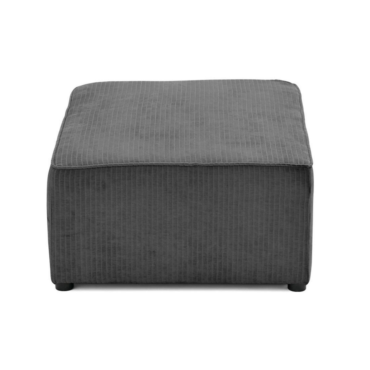 BEST MOBILIER Topaze - pouf - en velours côtelé plat
