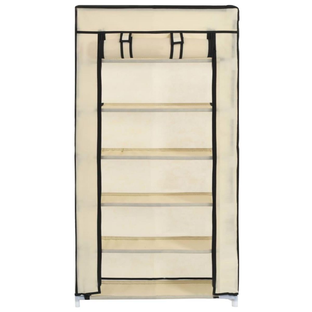 VIDAXL Armoire a chaussures avec housse Creme 58x28x106 cm Tissu