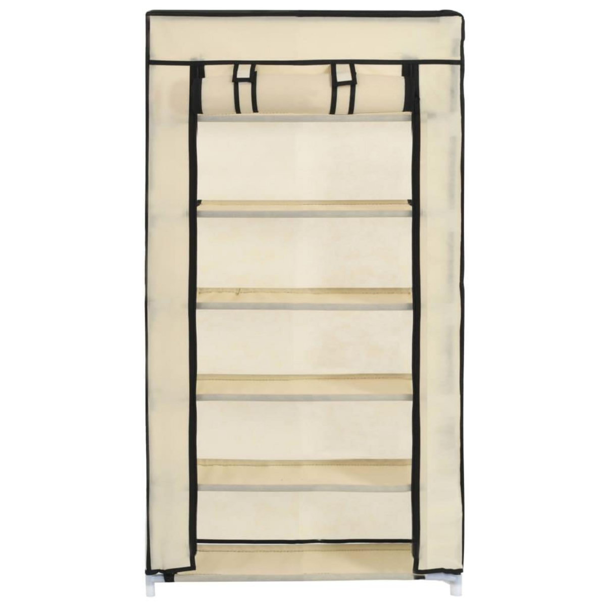 VIDAXL Armoire a chaussures avec housse Creme 58x28x106 cm Tissu