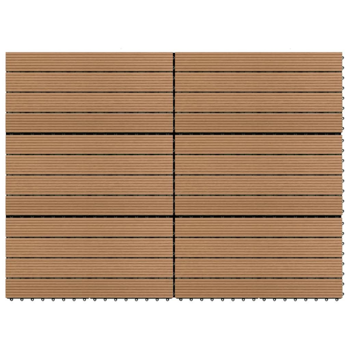VIDAXL Carreaux de terrasse 6 pcs WPC 60x30 cm 1,08 m^2 Marron