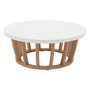 Voir la diapositive 1 : HESPERIDE Table basse de jardin ronde en bois et béton LEMINDO - Marron