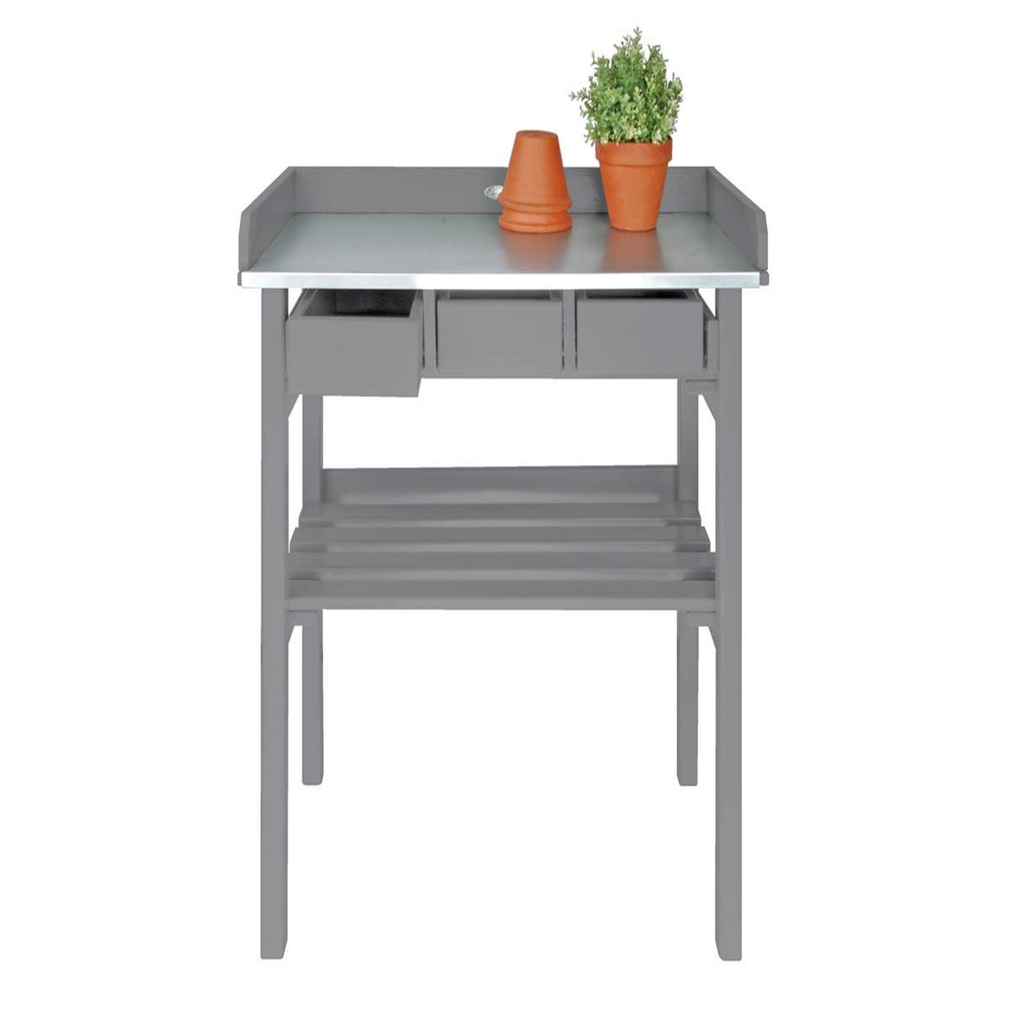 Voir la diapositive 1 : ESSCHERT DESIGN Table de jardinage surélevée grise - Esschert Design