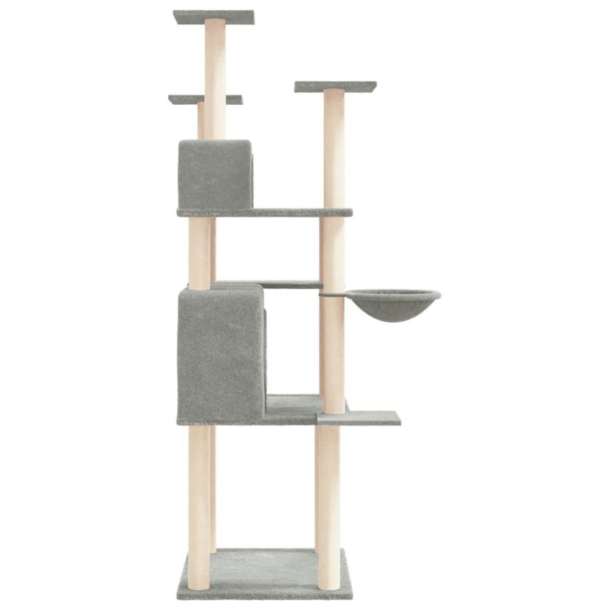 VIDAXL Arbre a chat avec griffoirs en sisal Gris clair 166 cm