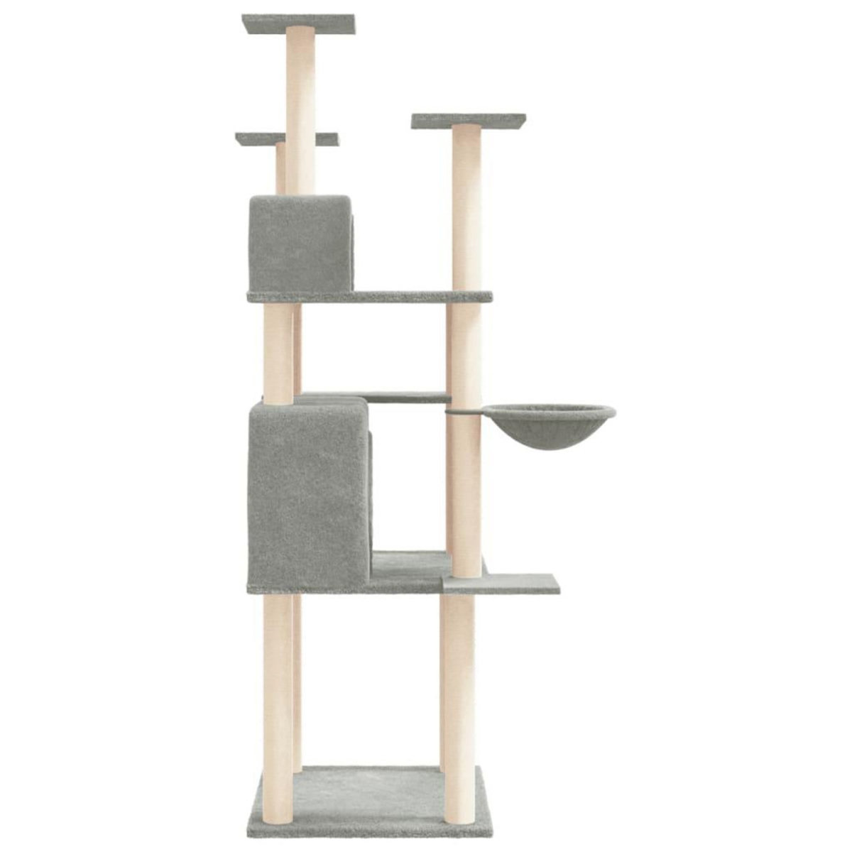 VIDAXL Arbre a chat avec griffoirs en sisal Gris clair 166 cm