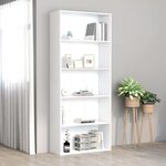 VIDAXL Bibliotheque a 5 niveaux Blanc 80x30x189 cm Bois d'ingenierie
